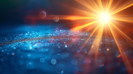 Poster - Spectacular lens flare effect of transparent sunlight...