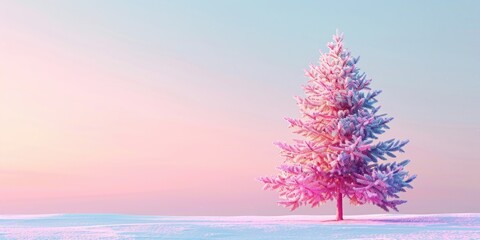 Poster - A beautiful snow covered tree in a field, perfect for winter landscapes