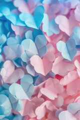 Poster - A collection of pink and blue hearts on a colorful background. Perfect for Valentine's Day projects