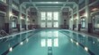 © Fotograf - A spacious indoor swimming pool in a large building. Perfect for architectural and interior design concepts