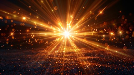 Poster - Modern illustration of lens flare light effect. Isolated sun rays with beams on transparent background.