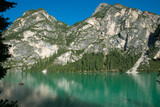 Fototapeta Do pokoju - Amazing view of the famous Braies lake in Alto Adige during summer season, Italy