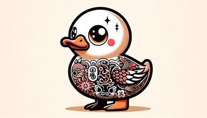  タトゥーの入ったカモ | Duck with tattoos | Generative Ai