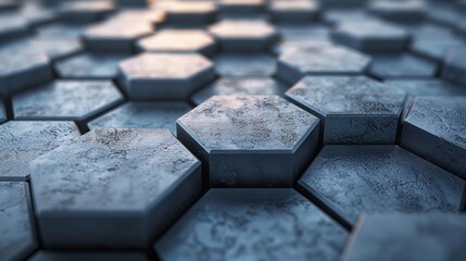 Aufkleber - Hexagonal technological background rendered in 3D.
