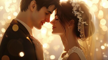 Aufkleber - A man and a woman standing close together. Suitable for various concepts and projects