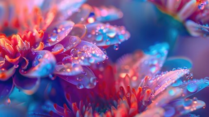 Poster - Close-up of flowers with water droplets, perfect for nature backgrounds