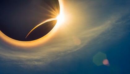 Wall Mural - wallpaper eclipse photograph depicting a rare celestial event as the moon passes in front of the sun