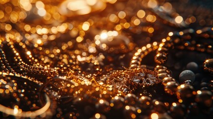 Poster - Close up shot of a bunch of colorful beads. Ideal for jewelry designers and craft enthusiasts