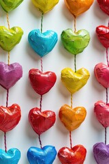 Poster - Chocolate hearts hanging from a string, perfect for Valentine's Day decor
