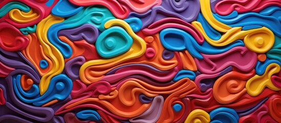 Aufkleber - Colorful shapes on a vibrant wall
