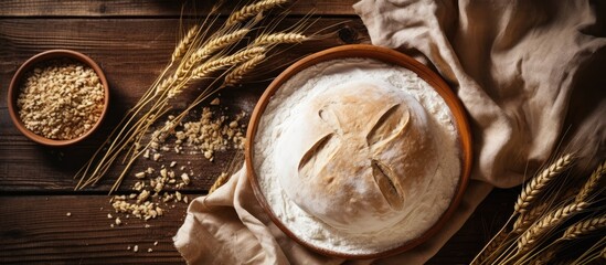 Leinwandbilder - Loaf bread bowl table closeup