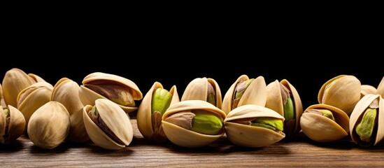 Poster - Pistachios on a White Surface