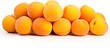 Heap of apricots on white