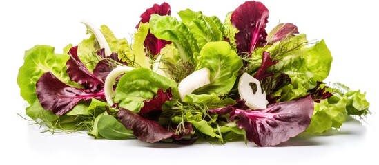 Aufkleber - Fresh lettuce close-up on white surface