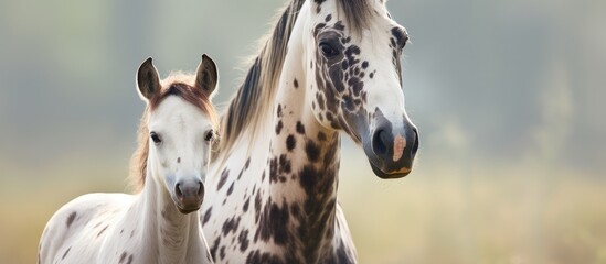 Aufkleber - Two horses in a grassy field