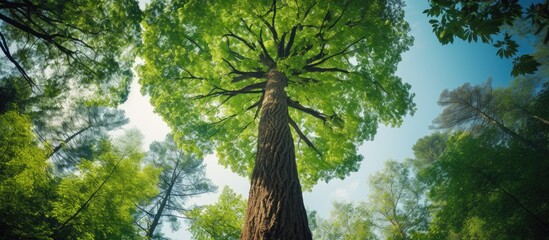 Aufkleber - Morning forest tree canopy