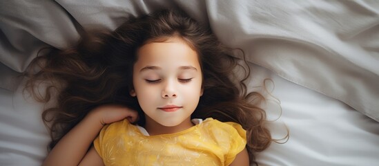 Poster - Little girl asleep on bed