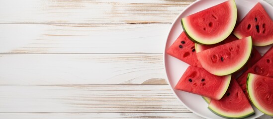 Aufkleber - Watermelon slices on white plate
