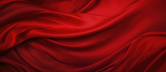 Aufkleber - Silk fabric features unique red wavy design