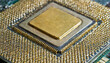 © Donald - gold chip, background computer chip metal gold texture surface of computer board