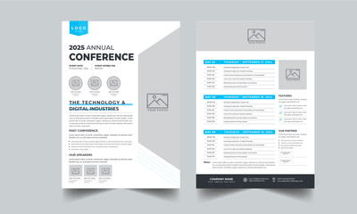 Wall Mural - Event / Annual Conference , Event Schedule layout design template with unique design style concept