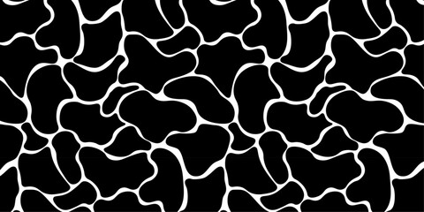 Poster - Black and white water surface seamless pattern. Vector illustration 