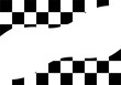 black and white checkered design with central copy space
