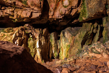 Sticker - St. Beatus Caves with stalactites and stalagmites below Beatenberg near Interlaken in Bern canton in Switzerland