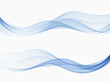 Abstract blue wave, flow of blue wavy lines, design element.
