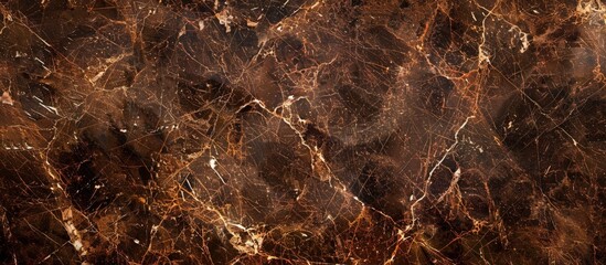 Poster - Detailed view of a marble surface displaying intricate brown and black patterns