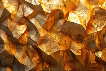 Poster - A rich, textured background of crumpled golden paper that exudes luxury and artistic flair