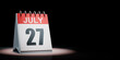 July 27 Calendar Spotlighted on Black Background