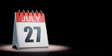Fototapeta Przestrzenne - July 27 Calendar Spotlighted on Black Background