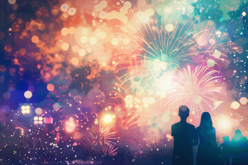 Wall Mural - a spectacular fireworks display - generative ai