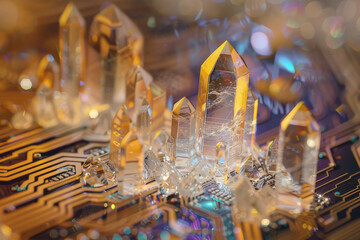 Canvas Print - the use of crystals in technology - generative ai