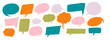 Set of empty speech bubbles in different shapes and thinking sign symbols. Vector illustration