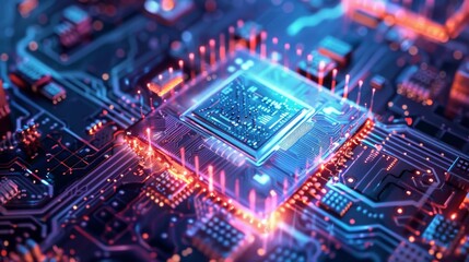 Poster - Close Up of Processor Chip on Computer