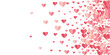 Paper 3D pink heart symbols explosion background design. Valentine carnival decor. Banner