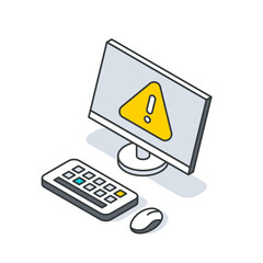 Poster - An output device displaying a yellow warning triangle symbol
