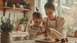 © Creation - A mother and daughter cooking in the kitchen