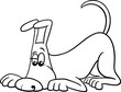 funny cartoon sniffing brown dog comic animal character