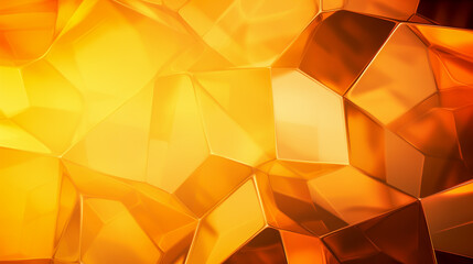 Wall Mural - abstract translucent amber background with iridescent polygonal structures