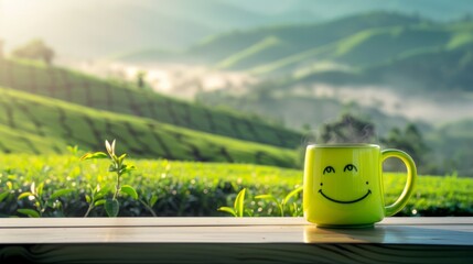 Poster - A Smiling Mug at Sunrise