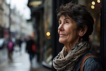 Wall Mural - Portrait of a middle-aged woman in Paris, France.