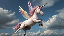 Whimsical Wonder: Angel Unicorn Spreads Its Wings In Flight