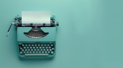 Poster - A Vintage Typewriter on Green