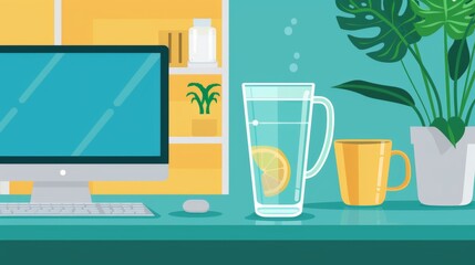 Poster - Desktop Computer on the Desk