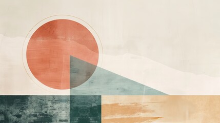 Wall Mural - Minimalist composition with muted colors and clean lines for a modern, understated look