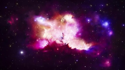 Galaxy and Nebula. Abstract space background. Endless universe with stars and galaxies in outer space. Cosmos art. Motion design.
