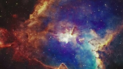 Wall Mural - Galaxy and Nebula. Abstract space background. Endless universe with stars and galaxies in outer space. Cosmos art. Motion design.
